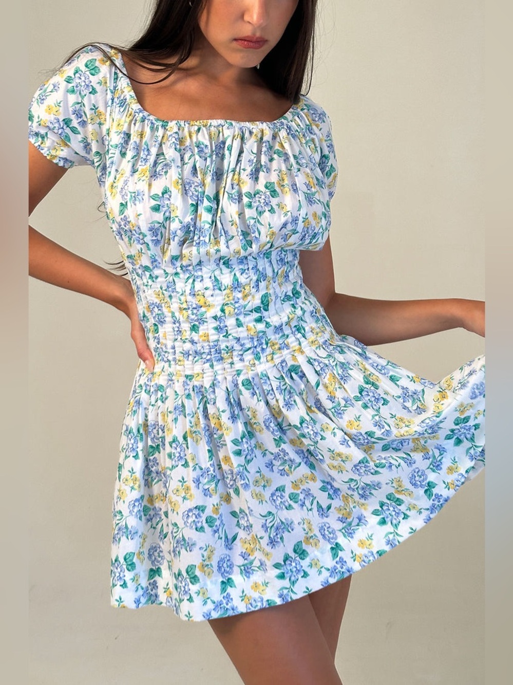 Frankie’s Bikinis Sadie Mini Dress in Coastal Floral Small